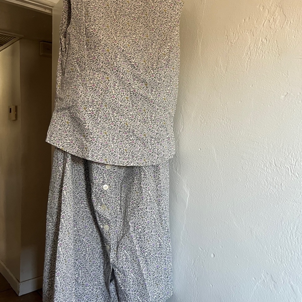Laura Ashley Purple and White Floral Blouse 2 Piece